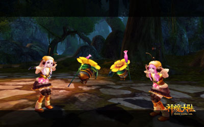 图片: 图1:《神魔大陆》实景截图—小蜜蜂打架.jpg